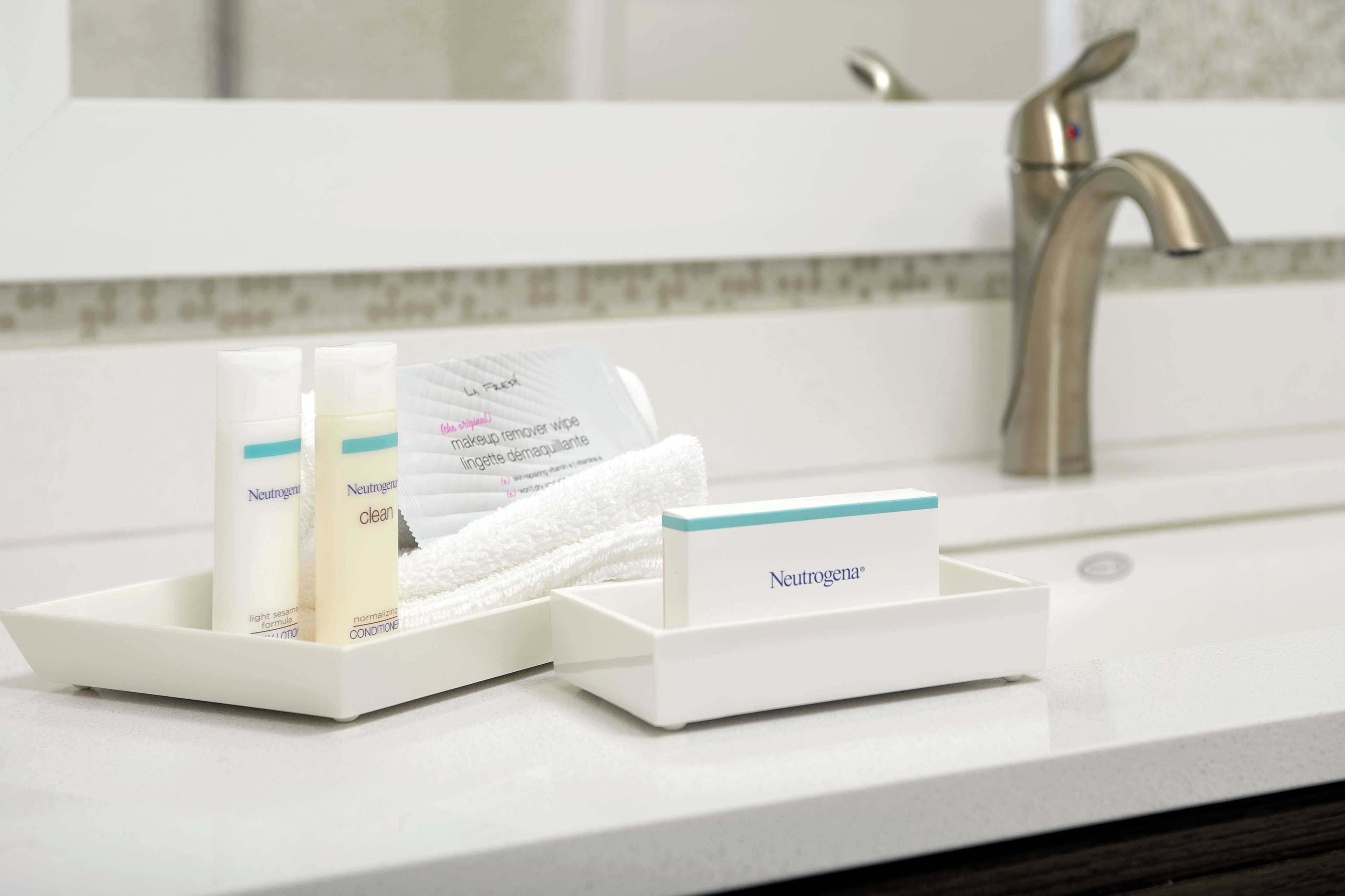 free toiletries, hair dryer, towels