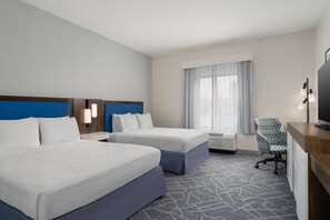 In-room safe, desk, laptop workspace, blackout curtains