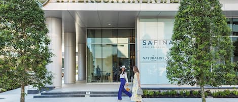 A modern building with a sign reading 'INTERCONTINENTAL' and 'SAFINA MEDITERRANEAN'.