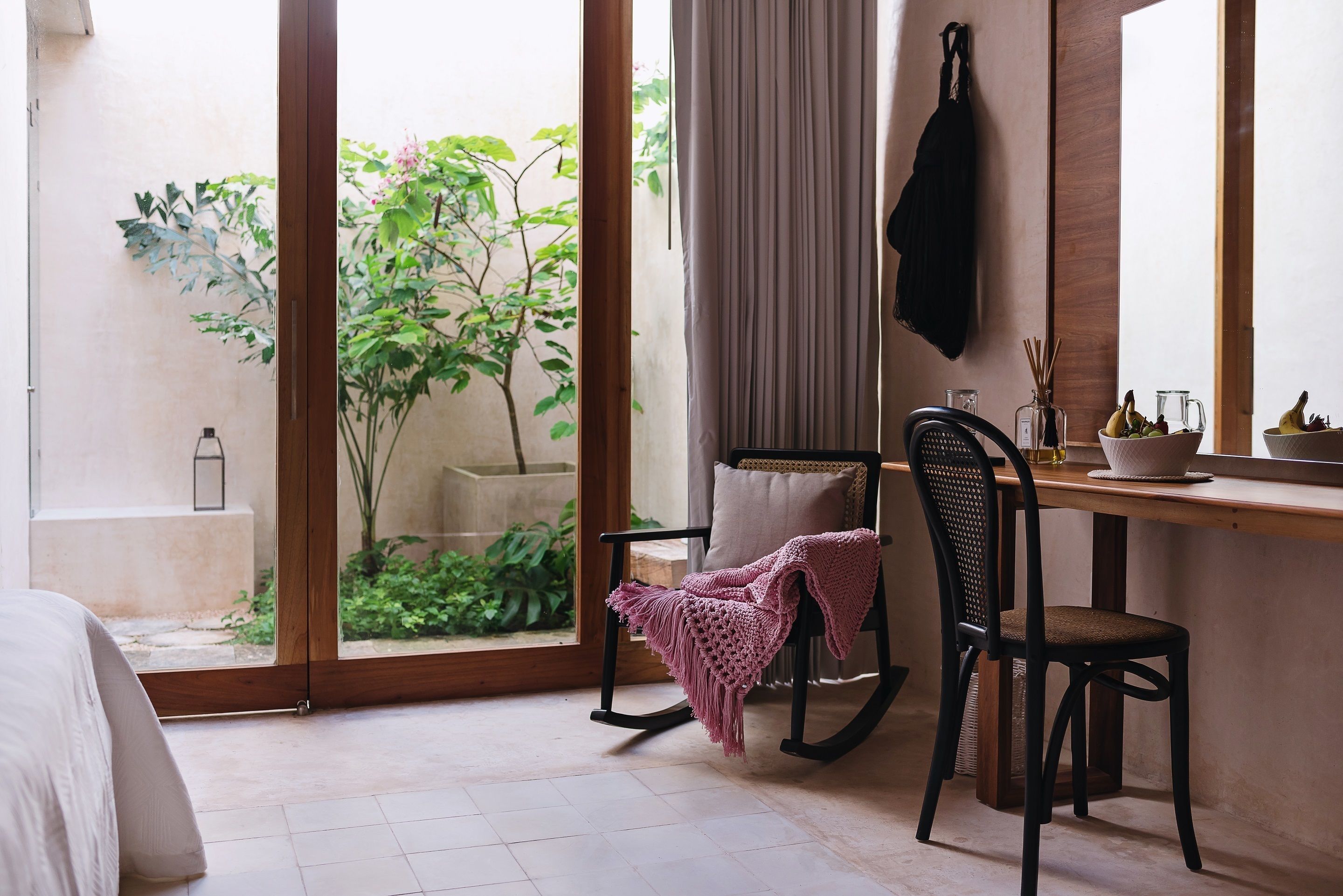 deluxe room, 1 double bed, pool view, garden area | view from room