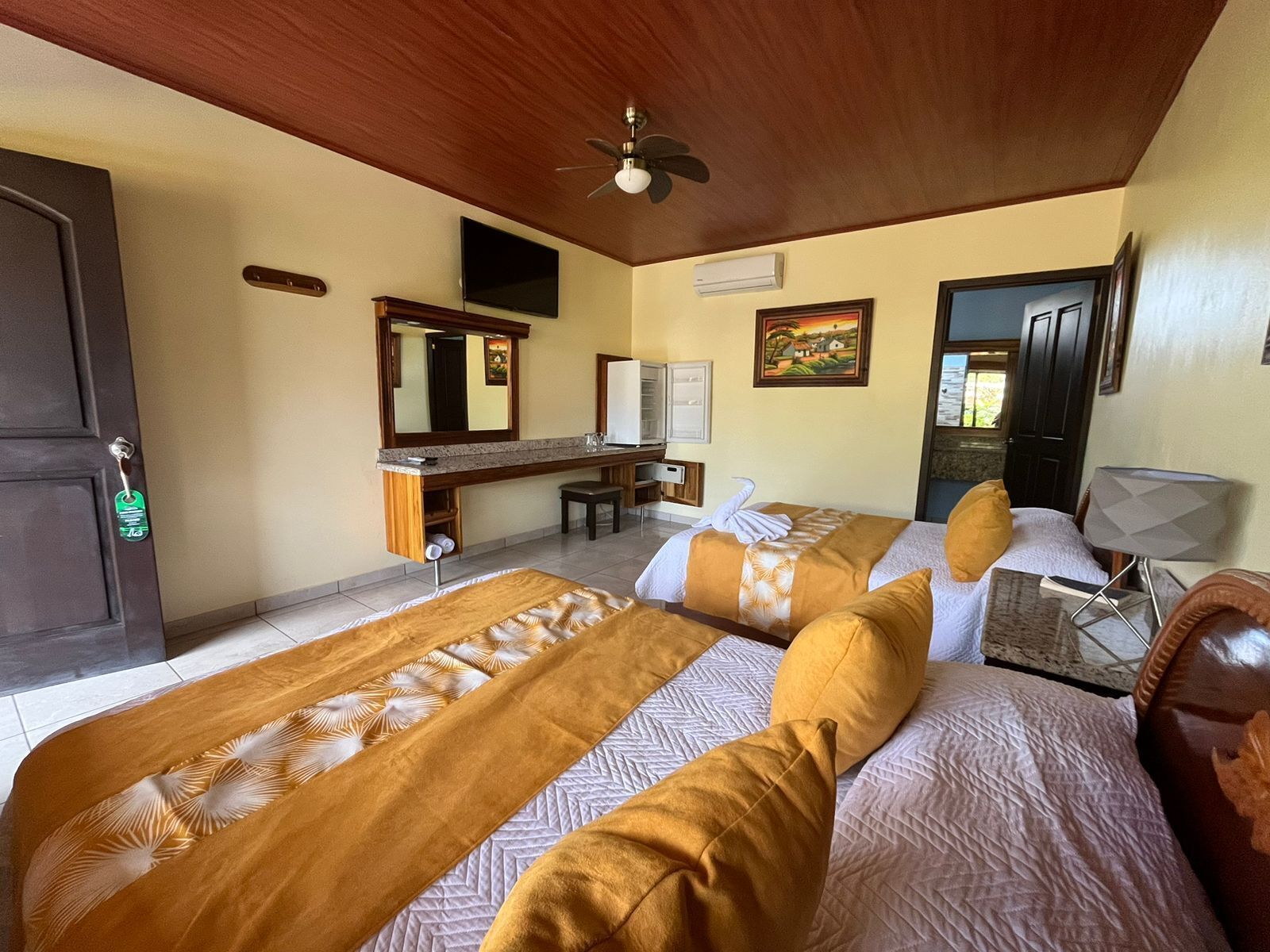 hypo-allergenic bedding, in-room safe, desk, laptop workspace