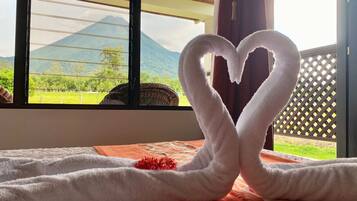 Standard Triple Room, Mountain View, Ground Floor | Hypo-allergenic bedding, in-room safe, desk, laptop workspace