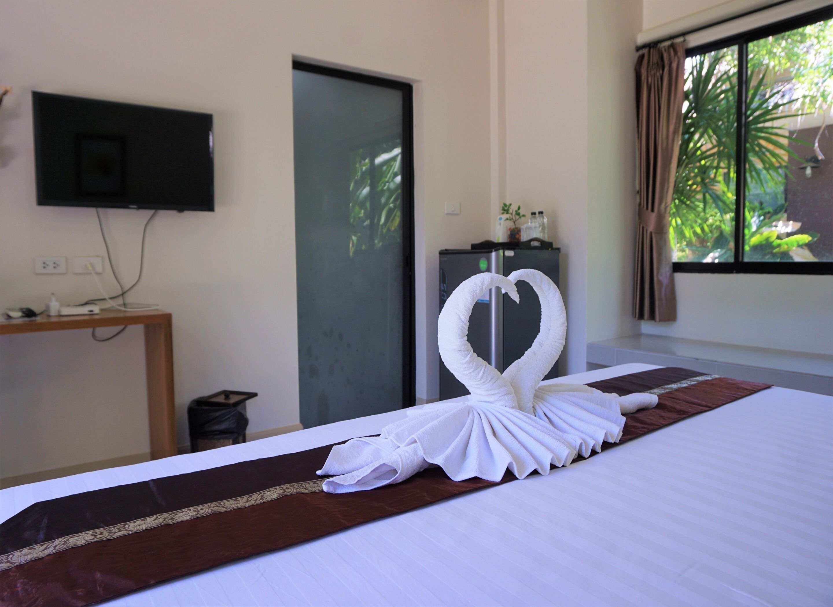 deluxe double room | desk, laptop workspace, blackout curtains, free wifi