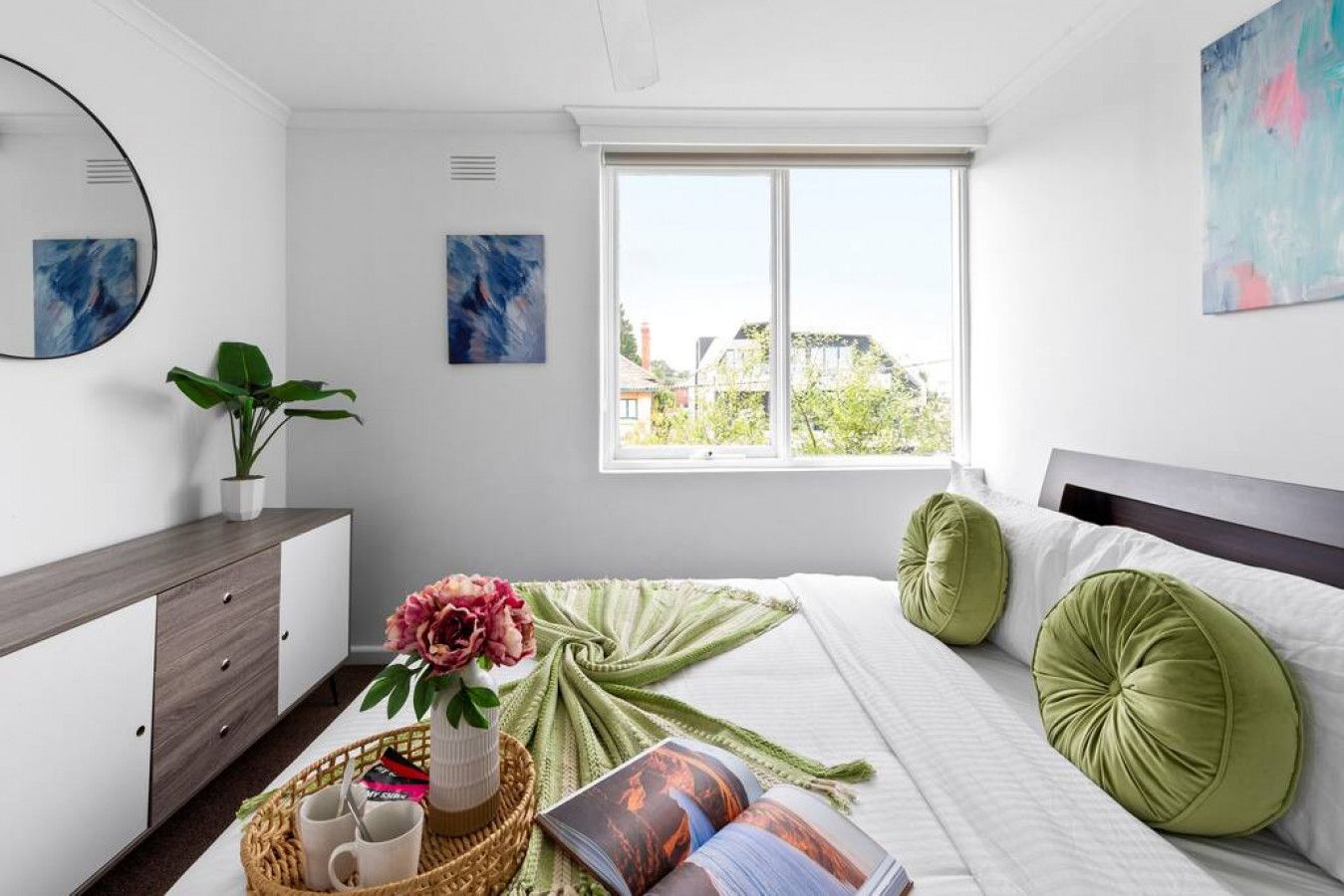 1 bedroom, desk, iron/ironing board, travel cot