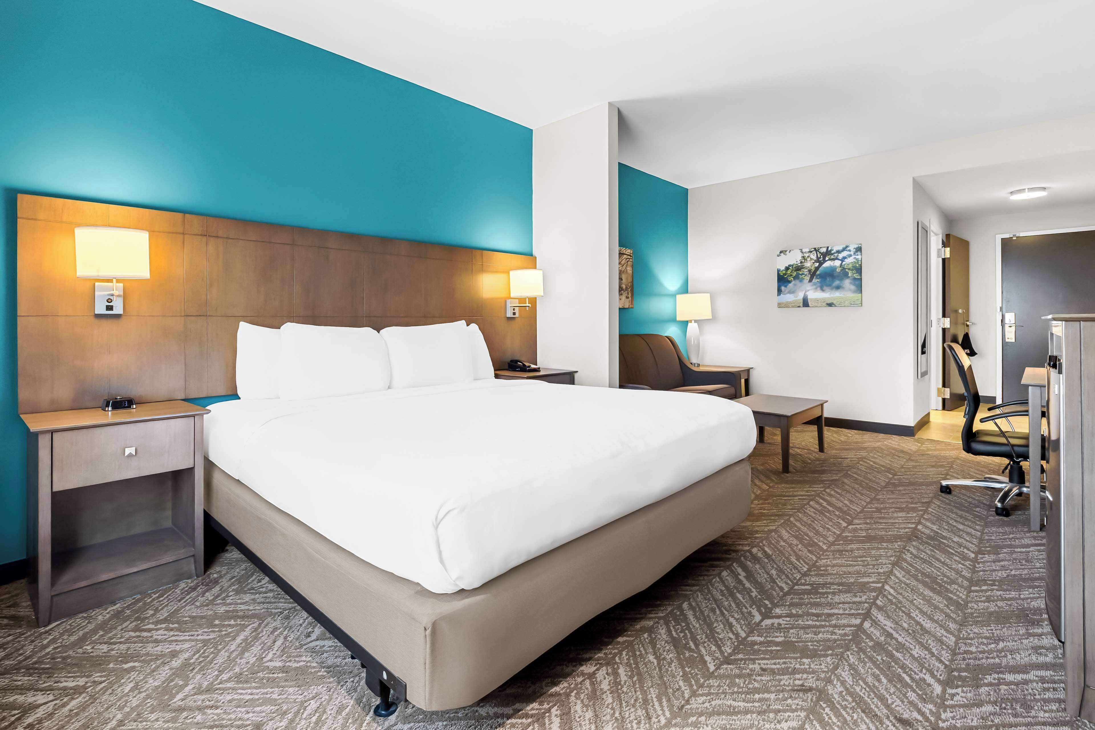 1 bedroom, desk, laptop workspace, iron/ironing board