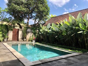 Outdoor pool, pool loungers - Dana's Place Private Villa (Ubud)