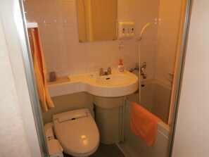 Hair dryer, slippers, electronic bidet, towels