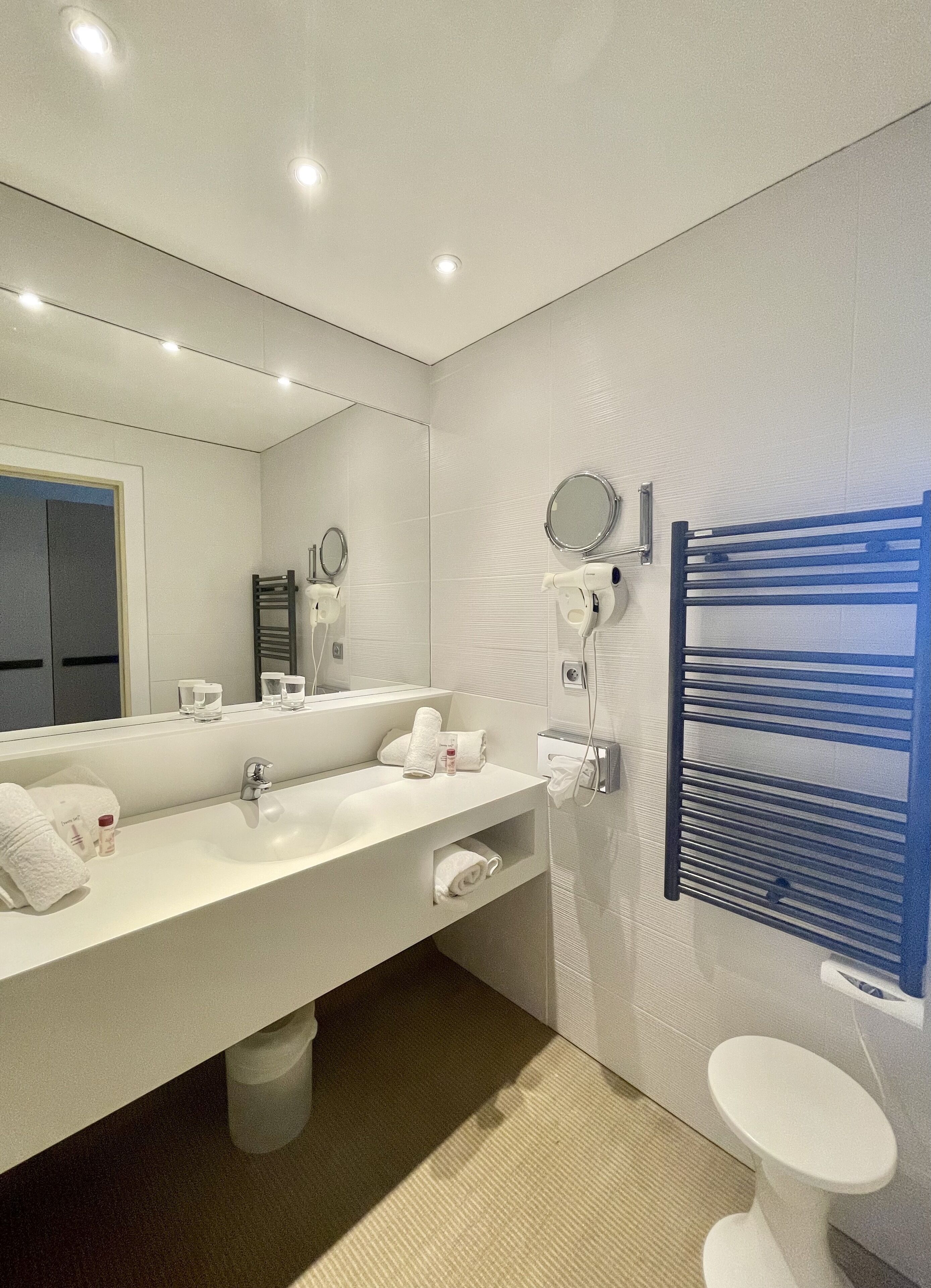 free toiletries, hair dryer, bathrobes, slippers