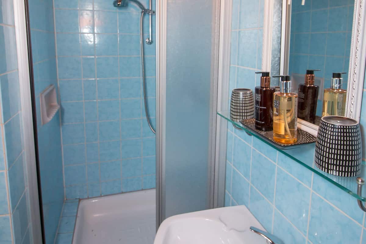 economy double room, private bathroom, garden view | bathroom