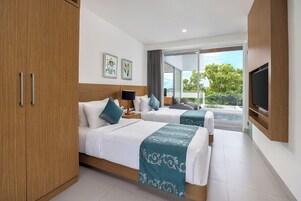 Three Bedroom Pool Villa | Premium bedding, in-room safe, desk, blackout drapes
