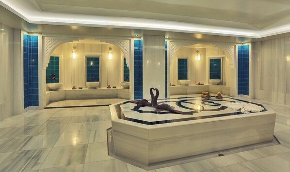Turkish bath/hammam, body treatments, hydrotherapy, deep-tissue massages