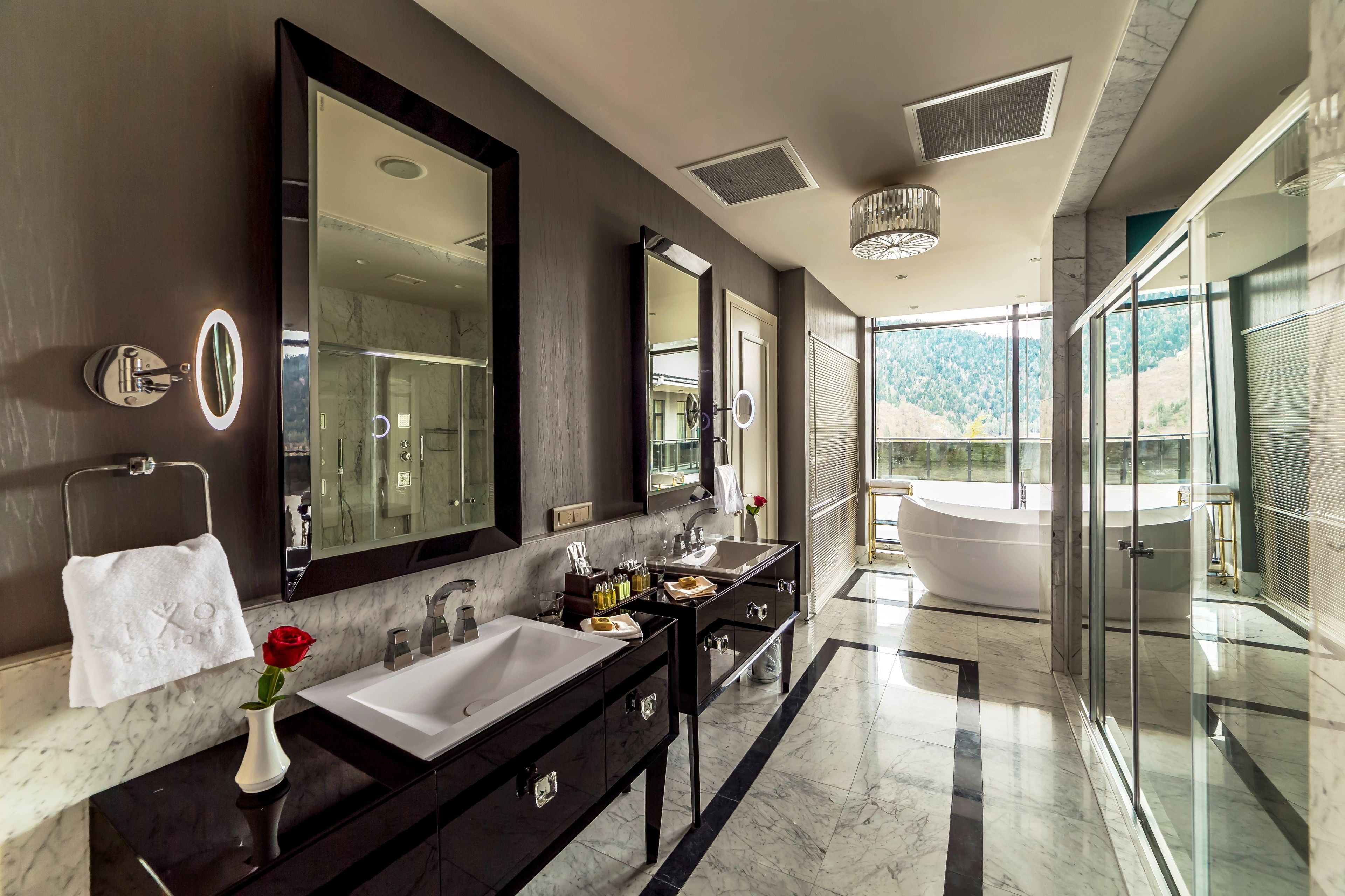presidential suite | bathroom | free toiletries, hair dryer, bathrobes, slippers