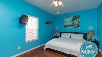 2 bedrooms, iron/ironing board, travel crib, free WiFi