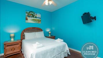 2 soverom, strykejern/-brett, reiseseng for barn og wi-fi (inkludert)