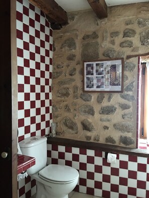 Shower, free toiletries, towels