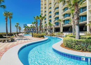 Indoor pool, a heated pool, pool loungers