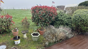 Mobile Classic-Unterkunft, eigenes Bad, Blick auf den Innenhof | Garten