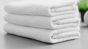 A stack of white towels.