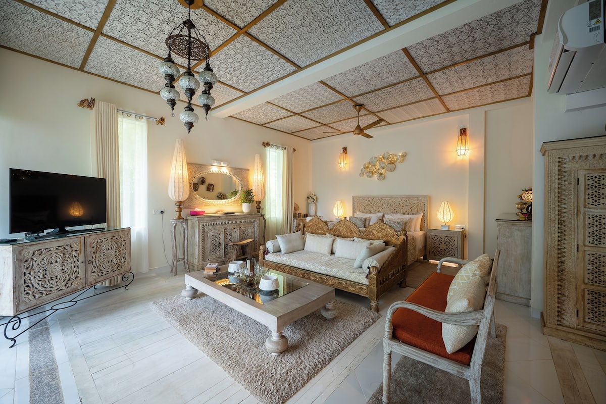 Doppia Luxury, 1 letto king, vasca da bagno, vista giardino | Biancheria da letto di alta qualità, materassi a doppio strato, minibar