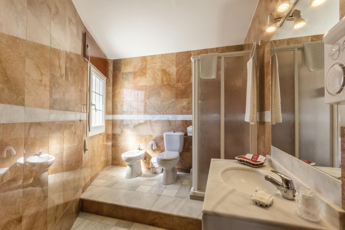 triple room | bathroom | shower, free toiletries, hair dryer, bidet