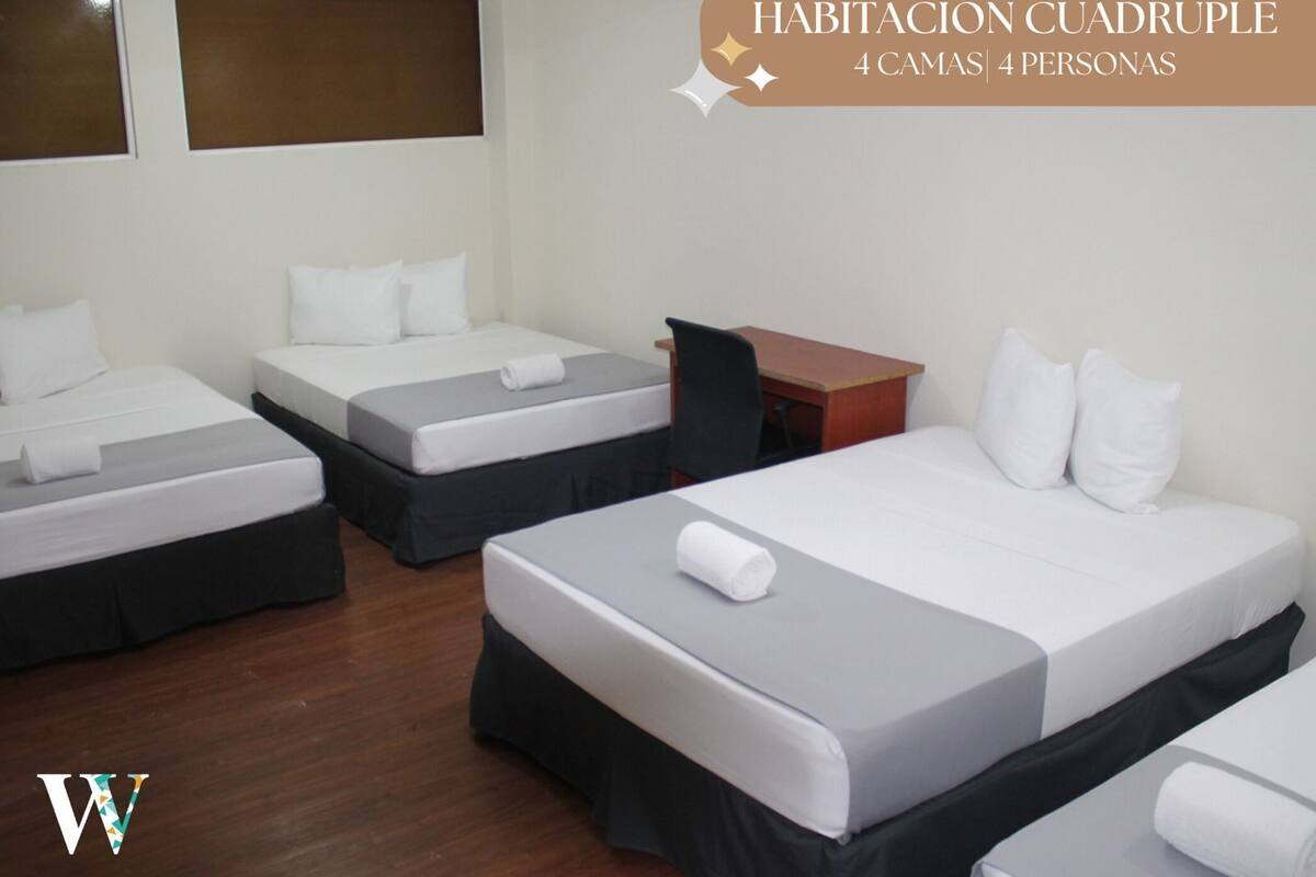 Family Quadruple Room, 2 Bedrooms | Hypo-allergenic bedding, desk, laptop workspace, blackout curtains