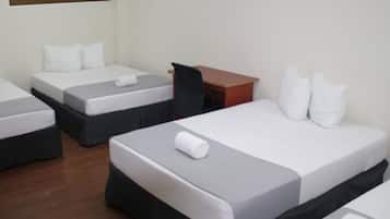Basic Quadruple Room, 1 Bedroom | Hypo-allergenic bedding, desk, laptop workspace, blackout drapes