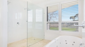 Shower, jetted tub