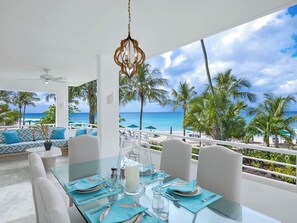 Outdoor dining - Glitter Bay 201 “Eternity” | Beachfront Luxury Penthouse on Barbados’ Platinum Coast (Holetown)