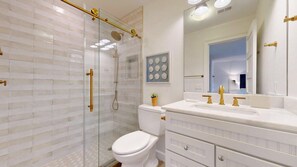 Combined shower/tub, hair dryer, towels - The Pool Is At Your Doorstep! (Hilton Head)
