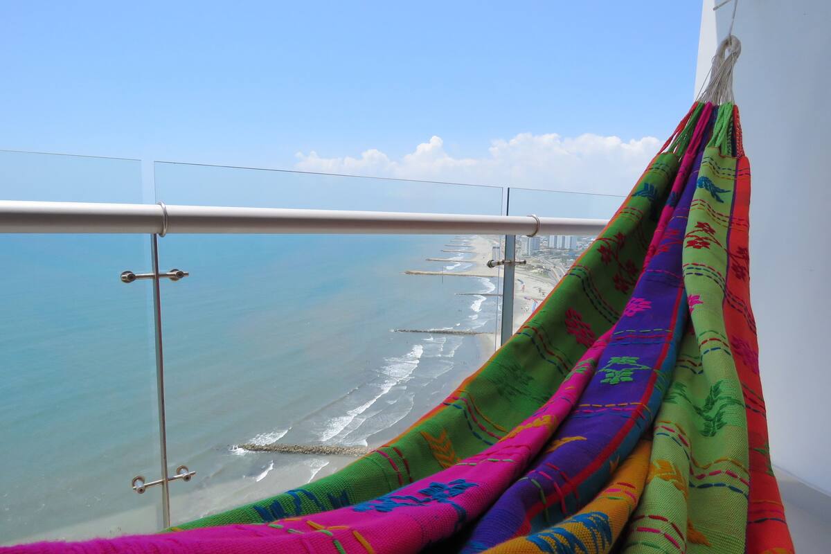 Panoramic Apartment, 2 Bedrooms, Ocean View, Beachfront | Balcony