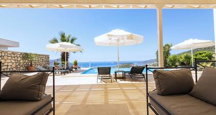Modern renovated villa with infinity pool and stunning Kalkan Bay views