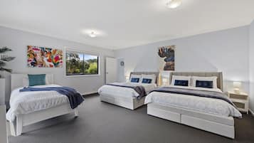 5 bedrooms, premium bedding, individually decorated