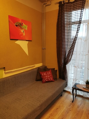 City Apartment, 2 Bedrooms | Living area | Flat-screen TV - Orange Studio (Klaipeda)