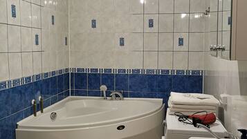 City Apartment, 2 Bedrooms | Bathroom | Shower, free toiletries, hair dryer, towels