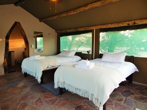 Camera Luxury con 2 letti singoli (Luxury Tented Chalets) | 2 camere, biancheria da letto di alta qualità, lenzuola