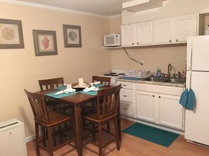 Fridge, microwave, oven, stovetop - Beach Get Away_1stFloor_Max6_WiFi (Atlantic Beach)