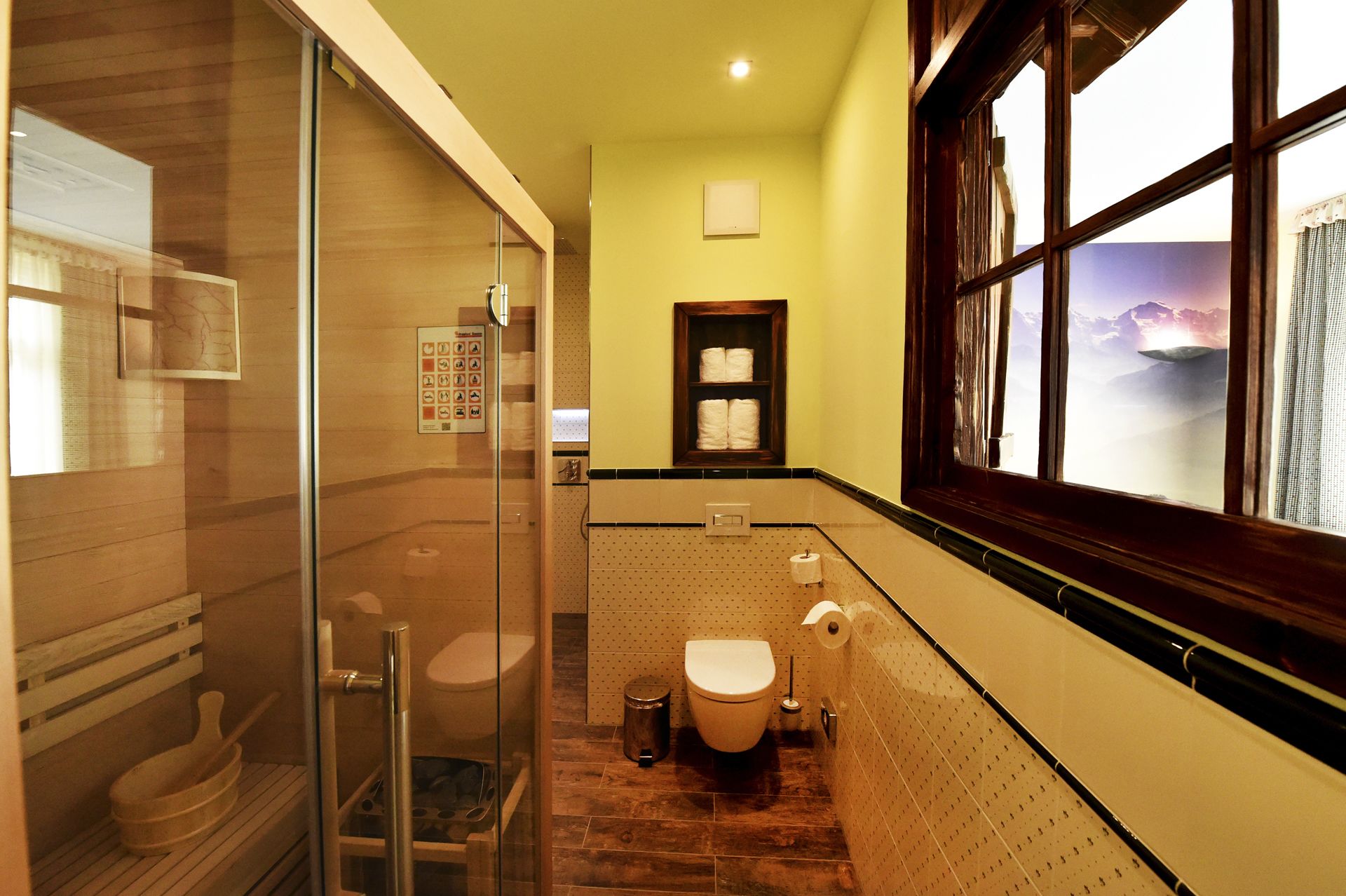 deluxe double room, 1 king bed (alpenblick) | bathroom | shower, free toiletries, hair dryer, towels