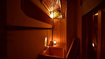 Superior Twin Room with Private Open-air Bath “Villa Open-air Bath” | Bathroom | Free toiletries, hair dryer, electronic bidet, towels