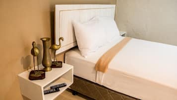 Desk, free WiFi, bed sheets