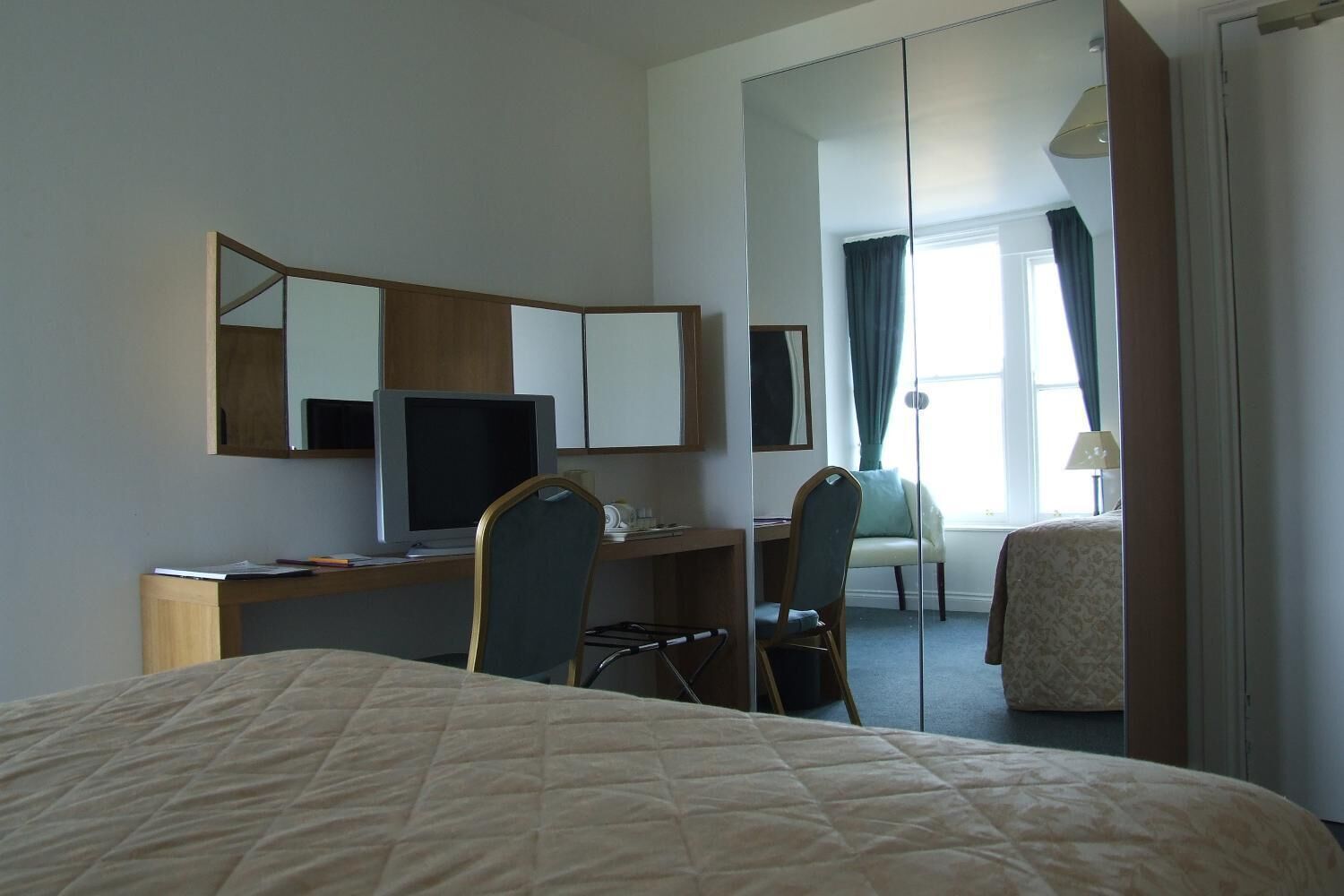 blackout curtains, iron/ironing board, free wifi, bed sheets