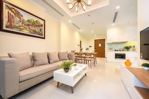 Premium Apartment, 2 Bedrooms, City View | Living area - Brilliant HCMC Service Apartments (Ho Chi Minh City)