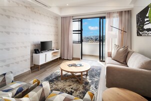 54-inch flat-screen TV with satellite channels, TV