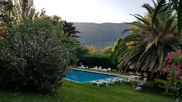 Outdoor pool, pool loungers