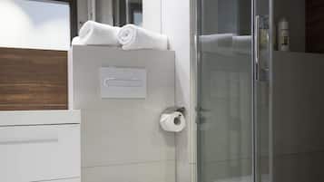 Apartamento ejecutivo, 2 habitaciones, cocina básica | Ducha del cuarto de baño