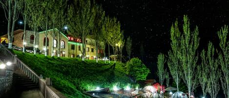 Outdoor banquet area