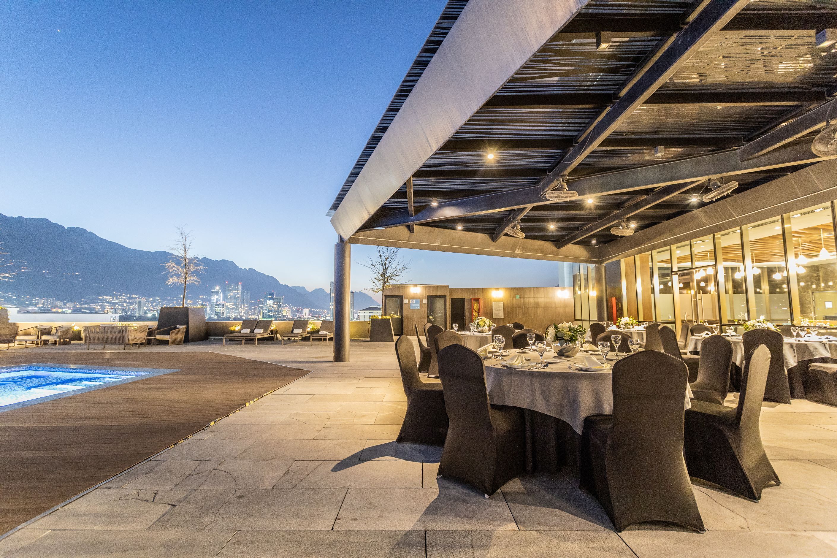 outdoor banquet area