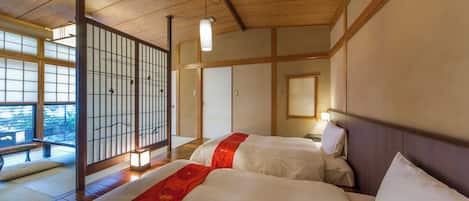 Main Building IORI - Triple Room with Partial Open-air Hot Spring Bath	 | In-room safe, free WiFi