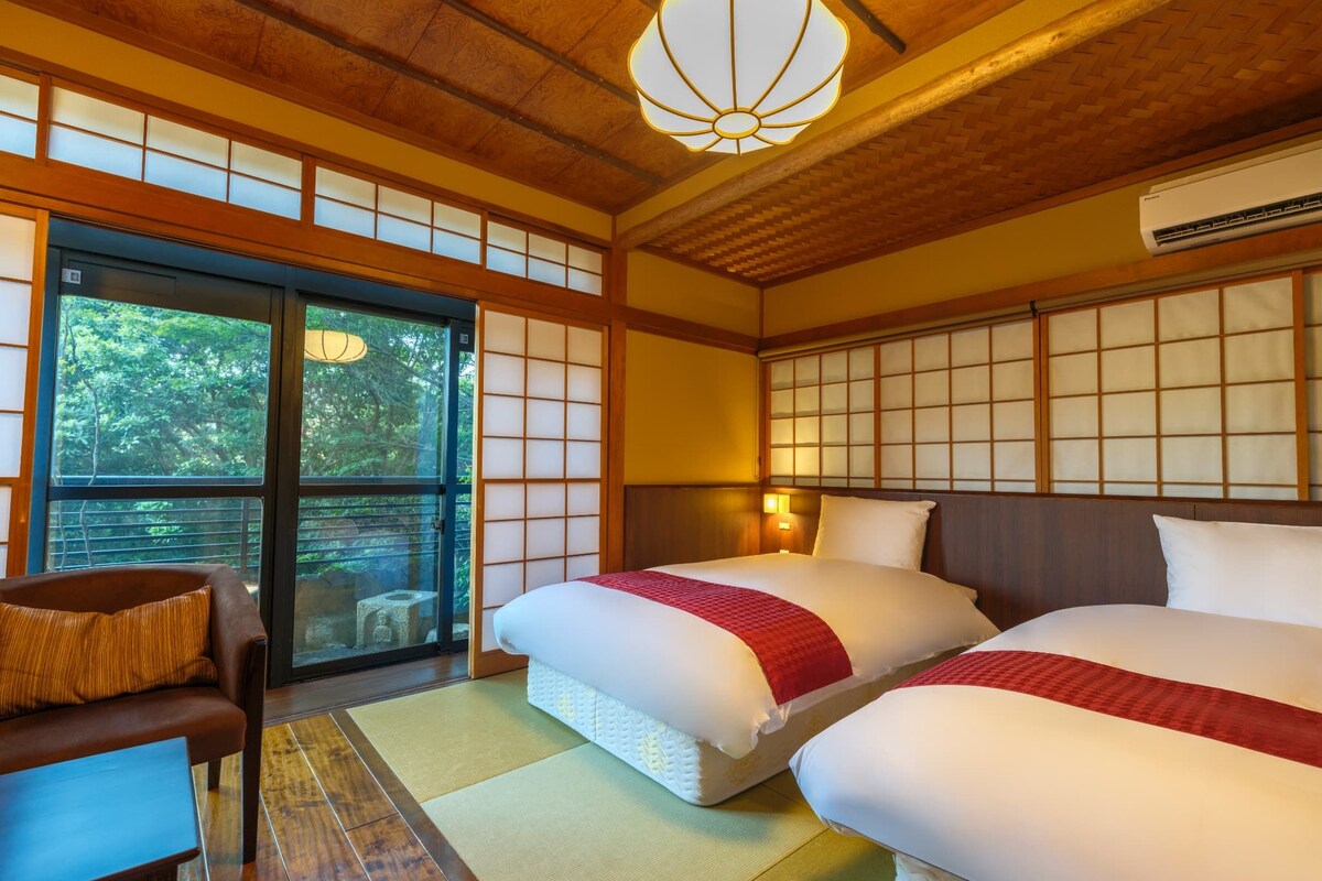 [Iori] Japanese-Western Room / 38 m² (Adults Only) [With Semi-Open-Air Hot Spring Bath], Non Smoking | In-room safe, WiFi (free)
