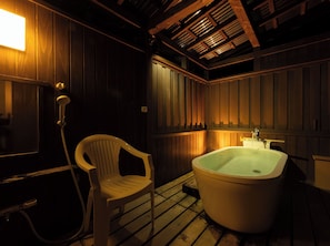Japanese Style Room with Open-air Bath and Toilet | Bathroom - Saikatei Jidaiya (Kaminoyama)