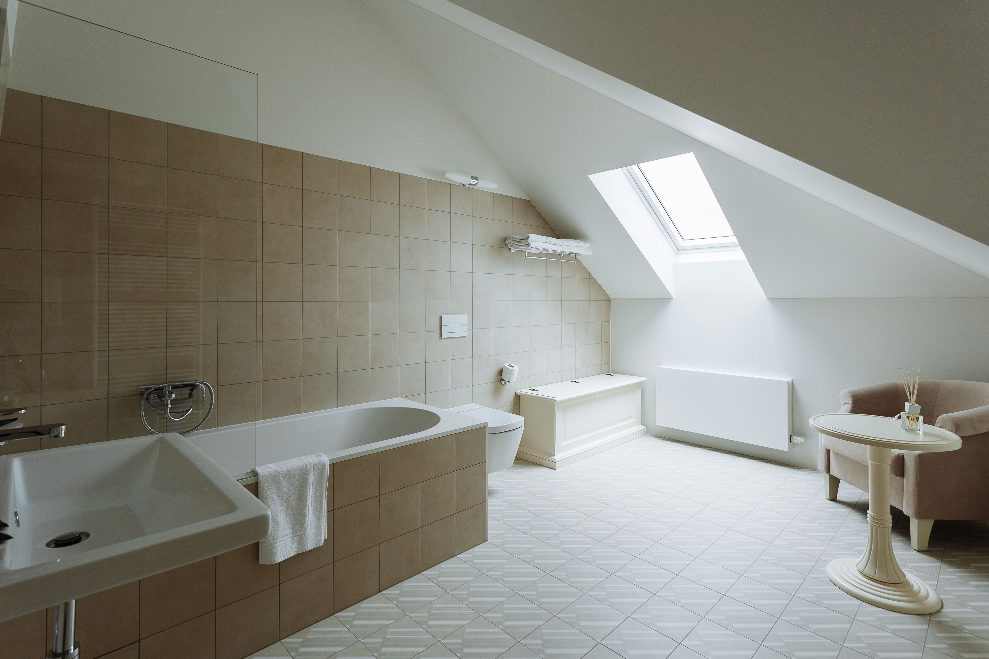 exclusive suite, bathtub | bathroom | shower, free toiletries, hair dryer, towels